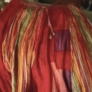 Multi colored  Multipatterned swing skirt